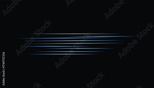Blue glowing light lines - motion streak, futuristic neon trail background