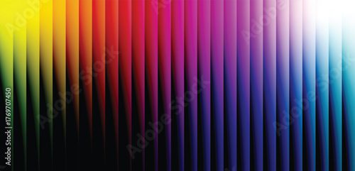 Abstract background of vertical colorful stripes in a rainbow gradient, creating a sense of depth and light