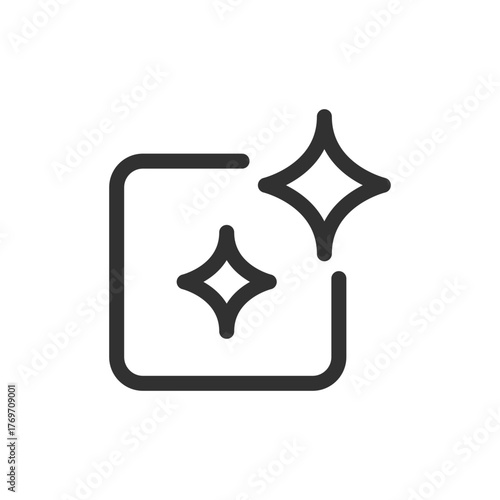 AI digital enhancement and photo editor linear icon. Line with editable stroke.
