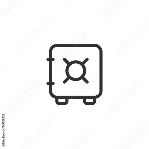 Safe box, linear icon. Secure storage and financial protection. Line with editable stroke.