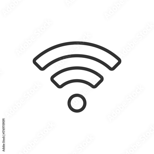 Wi-Fi signal, linear icon. Wireless internet connection. Line with editable stroke.