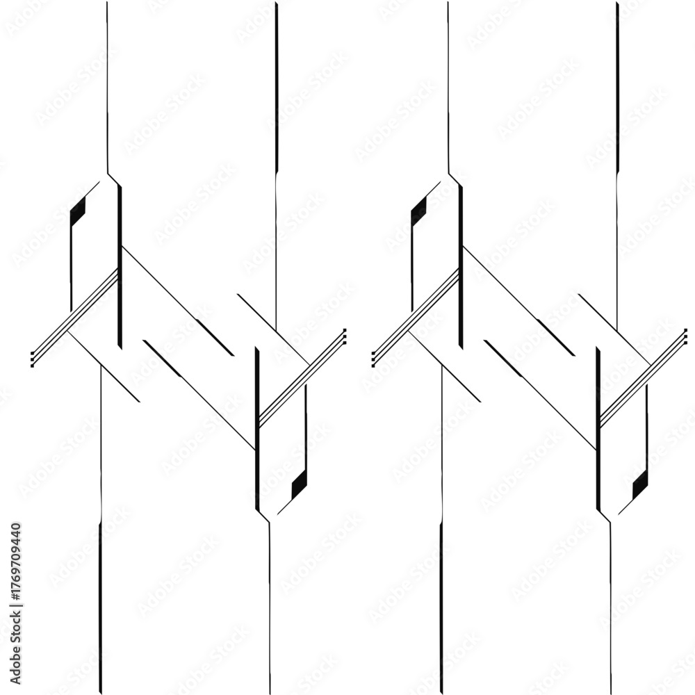Digital Tech Lines Composition / Digitale Tech-Linien-Komposition / Composición digital de líneas tecnológicas
