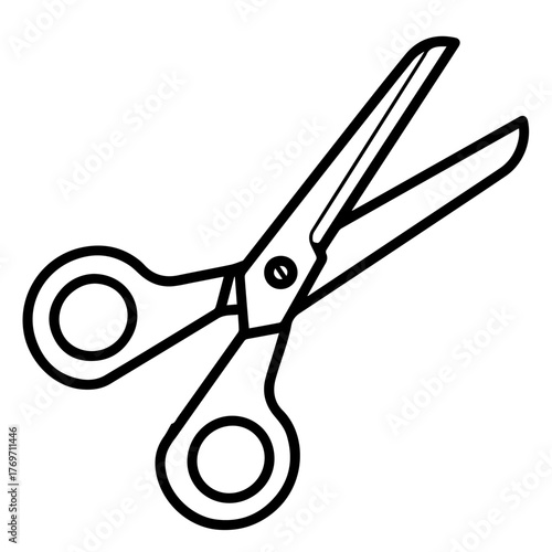 Simple Line Drawing of Scissors - A Versatile Tool for Cutting and Crafting