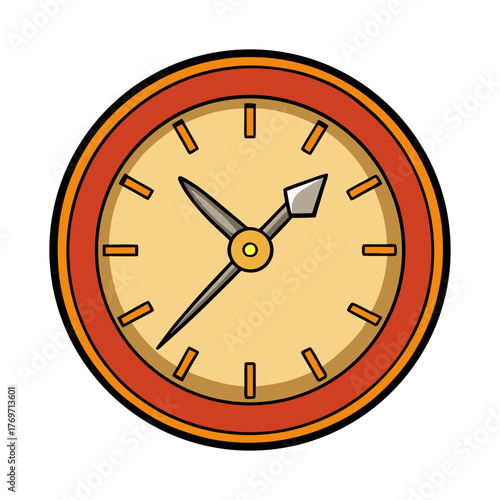 clean outline of a hanging wall clock