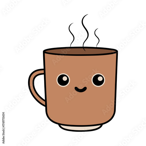 minimalist coffee mug with steam lines