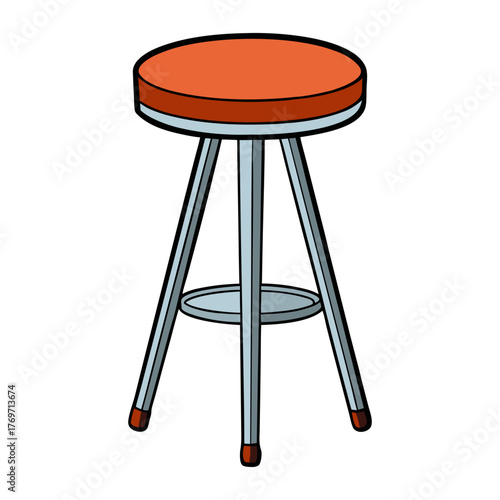 modern stool with metal legs