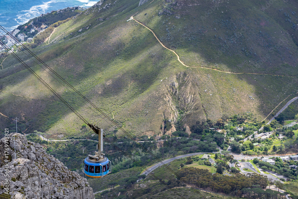 Fototapeta premium Table Mountain Seilbahn am Tafelberg, Südafrika