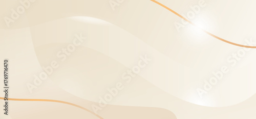 Elegant Cream Abstract Background  Gold Wavy Lines