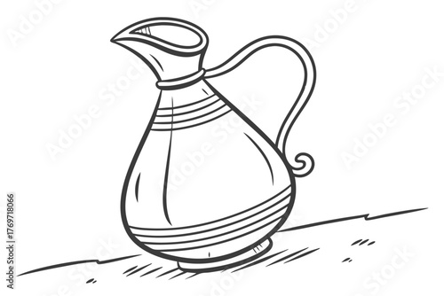 line drawing of a jug