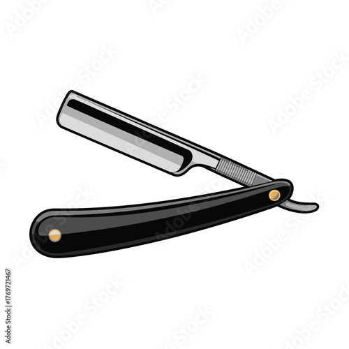 Vintage straight razor illustration classic barber tool isolated on white background