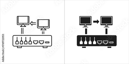 Network switch connecting two computers