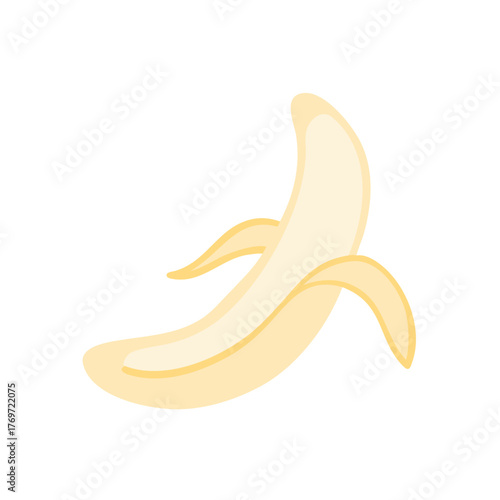 A cheerful flat-style banana icon with smooth yellow tones and soft shading, representing energy and natural sweetness. A symbol of a classic smoothie ingredient.