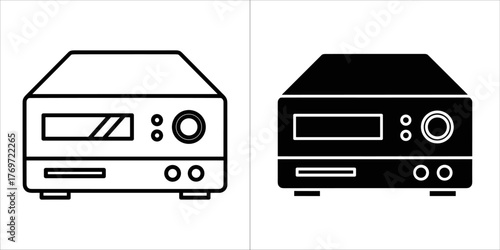 Audio receiver or amplifier icon in outline and solid style
