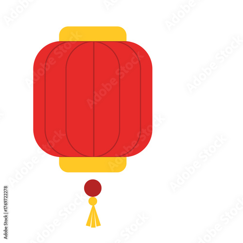 Festive Red Chinese Lantern with Gold Accents and Tassel
