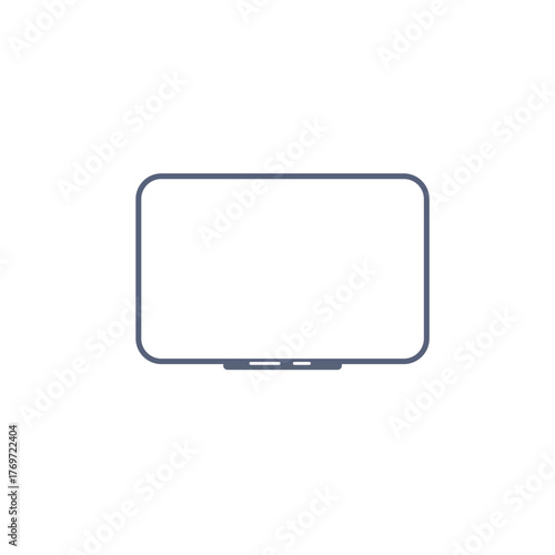 Minimalist Digital Tablet Outline with Rounded Corners and Subtle Details