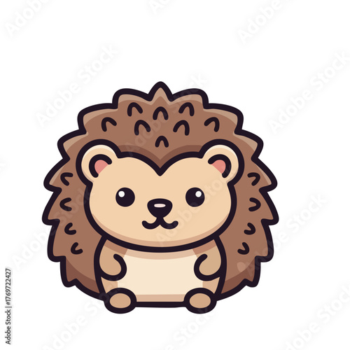 Adorable Cartoon Hedgehog with Large Eyes and Spines