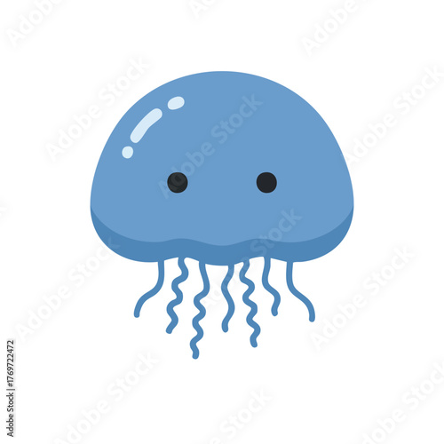 Cute Cartoon Jellyfish with Simple Design