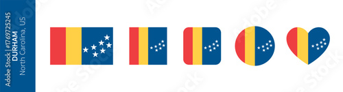 Button set with bold stripes and seven stars. Ideal for civic branding, editorial layouts, tourism campaigns, and international-themed visual communication across digital and print platforms