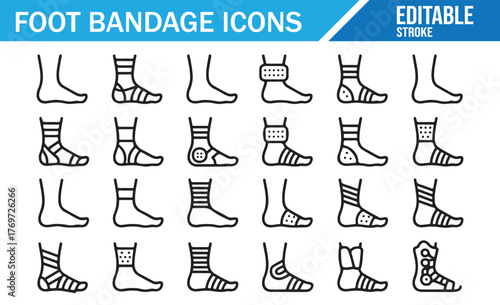 Foot and Ankle Bandage Illustration Pack for Healthcare Design