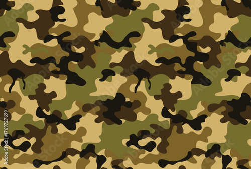 
Seamless camouflage military pattern vector classic texture