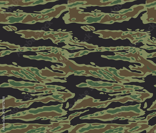 
Dark green camouflage pattern, classic forest background