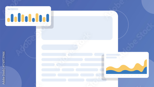 Analytics report banner with charts