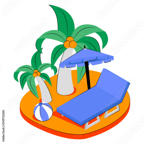 Modern design illustration of taking sunbath 