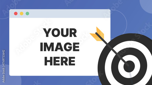 Banner template with target and browser mockup