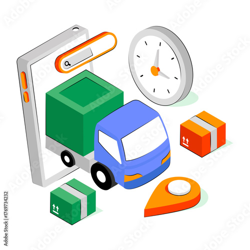 Perfect design illustration of shipment time 