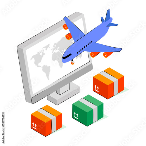 Unique design illustration of air cargo