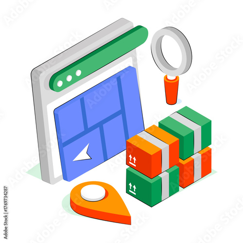 An illustration design of online parcel tracking 