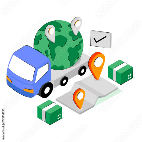 Perfect design illustration of global delivery location