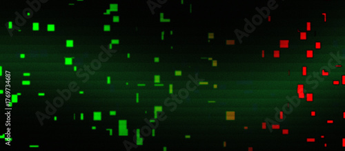 Futuristic dark background with grid with blocks and neon spots, cyber glow, glitch mood, grange texture, tech backdrop