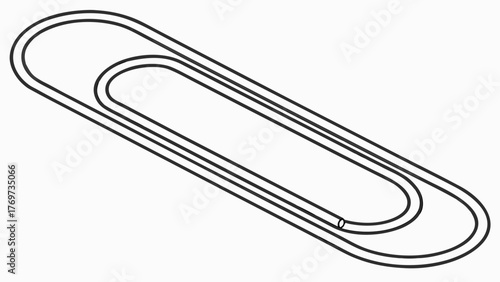 Vector paper clip, metallic grey color with clean shape, isolated PNG.