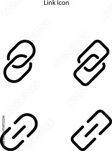 Internet Webpage URL Link, Icon Set. Web Links and Hyperlinks: Web Address, Internet Shortcut, Browser, External Link, Chain, Hyperlink Navigation, and Webpage Connection.