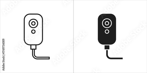 Outline and solid black icon of a water heater