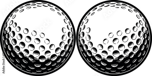 Two Golf Balls Close Together Featuring Distinct Dimple Patterns and Shadowing