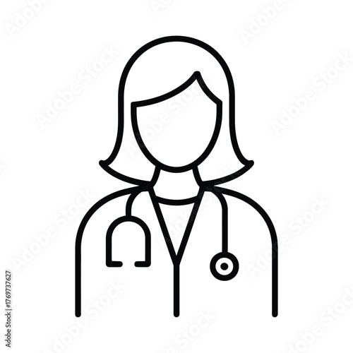 Doctor illustration medical professional uniform stethoscope icon healthcare