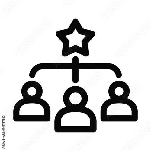 Teamwork star achievement leadership concept