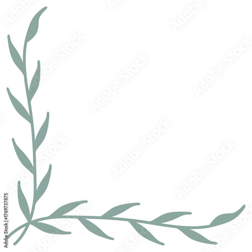 Botanical Corner Frame | Border Element | Leafy Vector Graphic