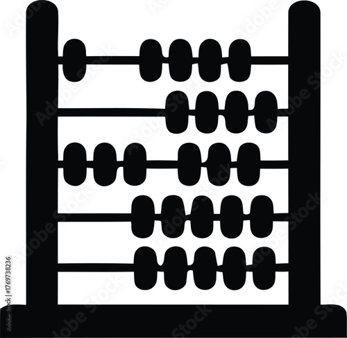 Abacus icon simple flat vector glyph isolated on white background for education and finance concepts