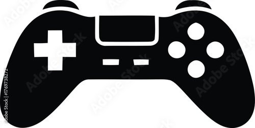 Video game controller icon simple flat vector design isolated on white background for app and web design