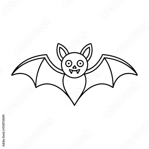 Bat outline simple cartoon graphic character