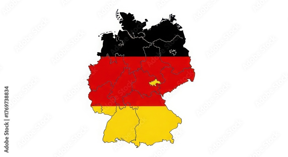Fototapeta premium Germany map illustration with national colors