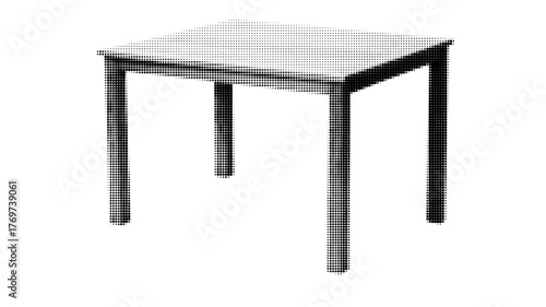 Wooden Table Collage Isolated Element at the White Background. Dining table texture with scrapbook style for room interior bg..