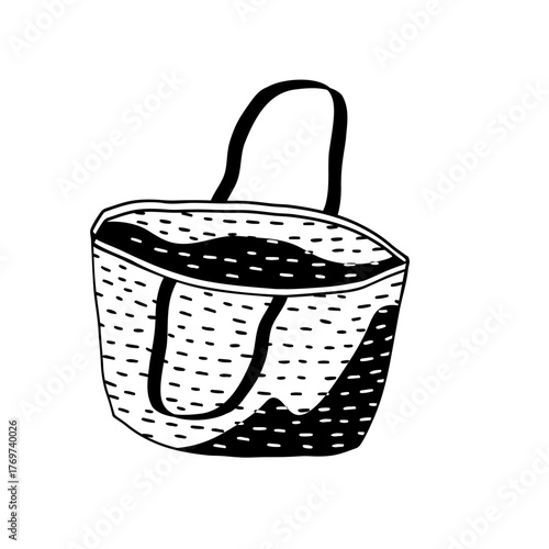 empty shopping basket on white background