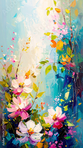 Blumen Vintage Ölgemälde 