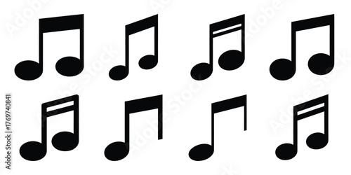 music note minimal icon set