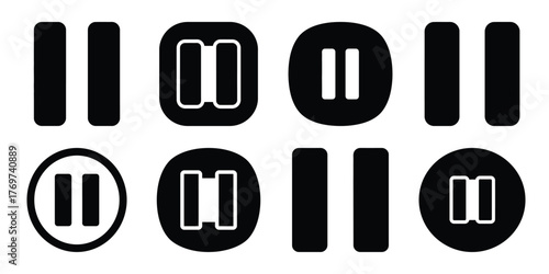 pause button minimal icon set
