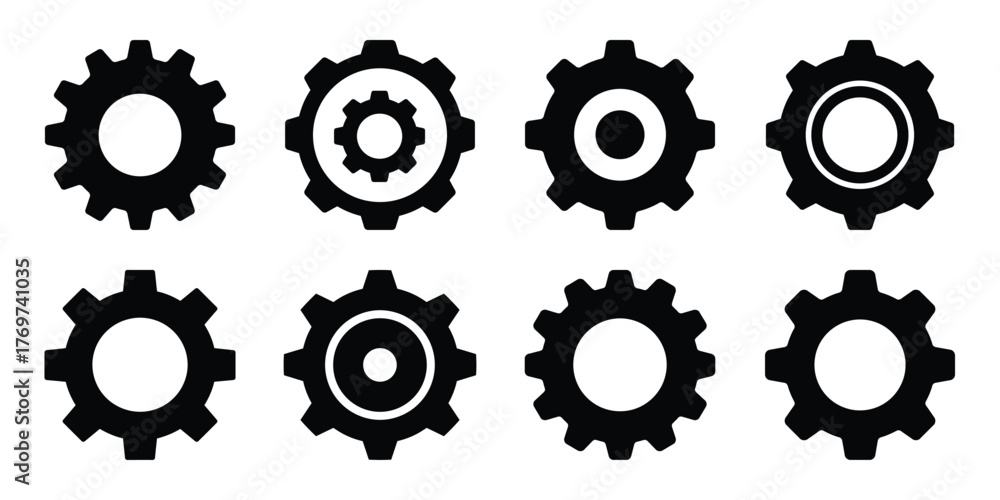 Obraz premium settings gear minimal icon set